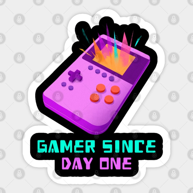 Gamer Since Day One Purple Sticker by High Altitude